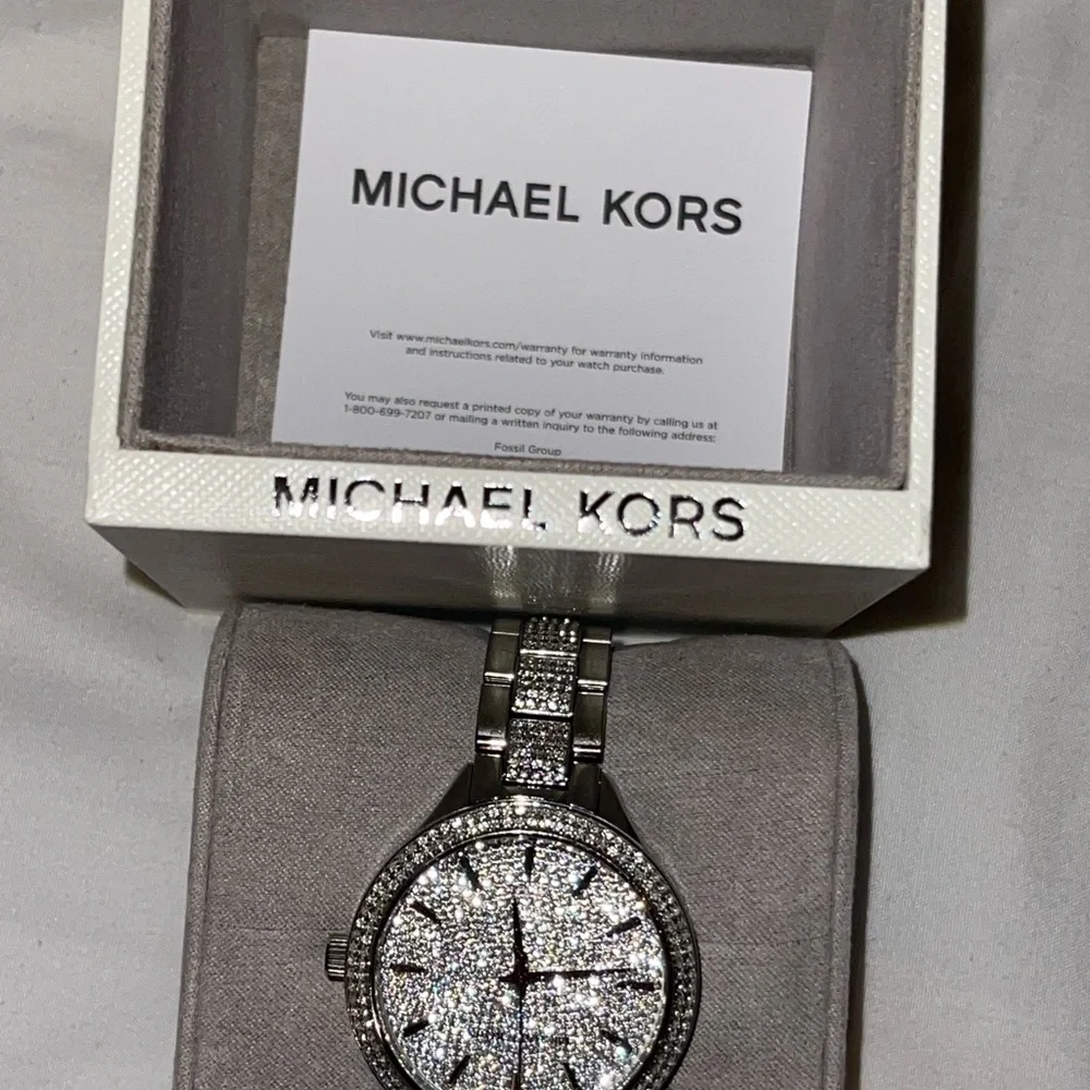 Michael Kors Silver and Crystal Embellished Watch - Picture 2 of 4